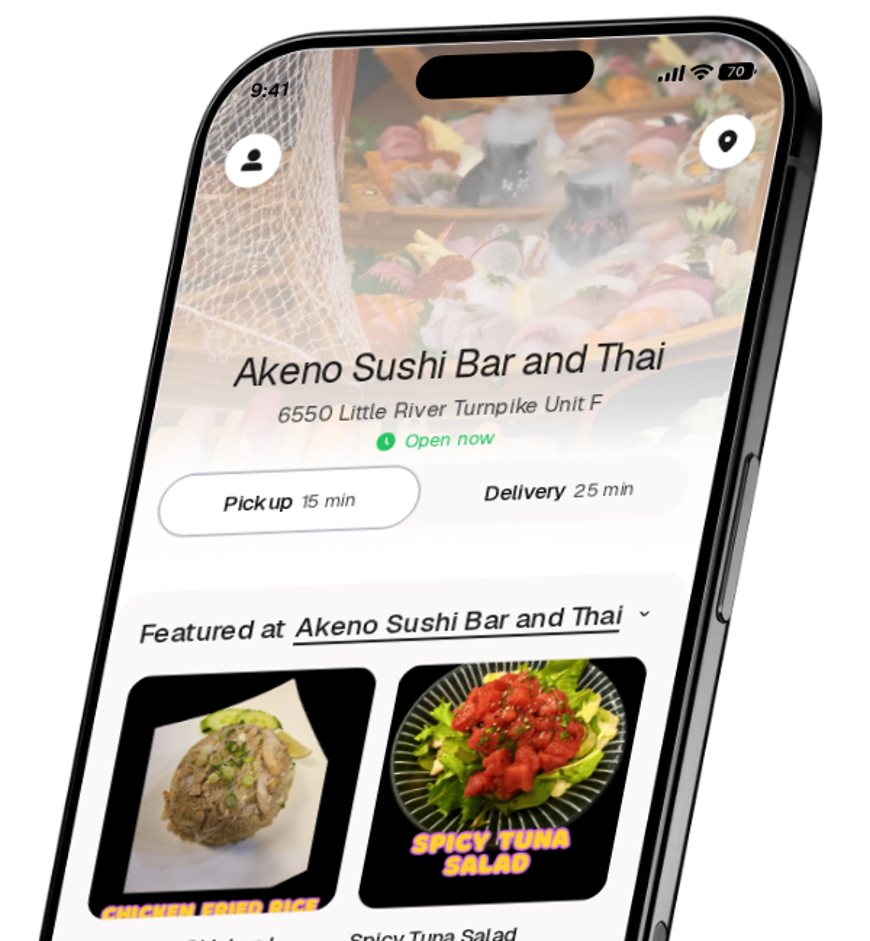 Akeno Sushi Bar and Thai app preview